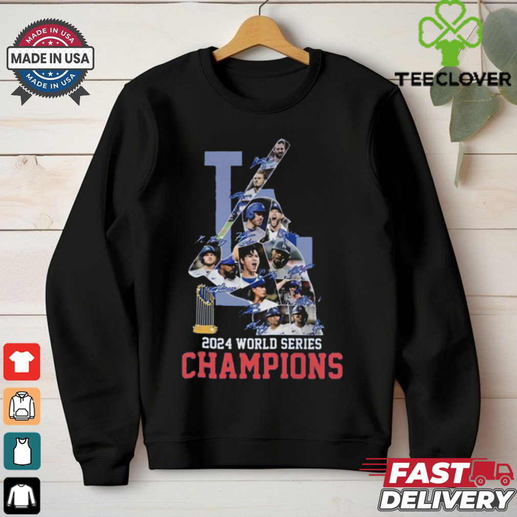 Official Los Angeles Dodgers 2024 Champions Autographed T Shirt Official Los Angeles Dodgers 2024 Champions Autographed T Shirt