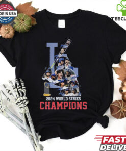 Official Los Angeles Dodgers 2024 Champions Autographed T Shirt