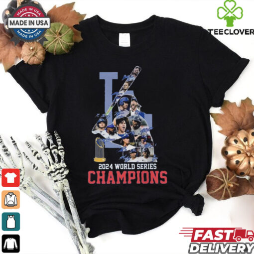 Official Los Angeles Dodgers 2024 Champions Autographed T Shirt