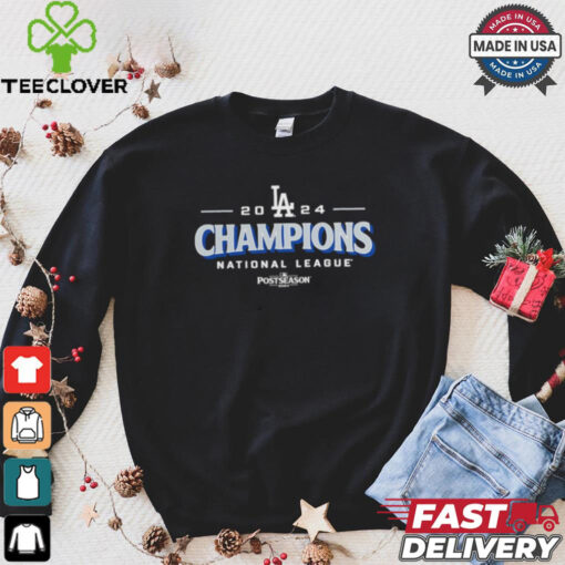 Official Los Angeles Dodgers 2024 National League Champions Bloop Single Roster T Shirt