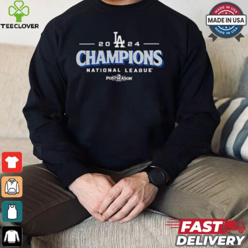 Official Los Angeles Dodgers 2024 National League Champions Bloop Single Roster T Shirt