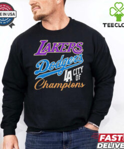 Official Los Angeles Dodgers Los Angeles Lakers Los Angeles City Of Champions Shirt