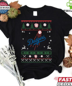 Official Los Angeles Dodgers Mlb Football Ugly Christmas 2024 Shirt