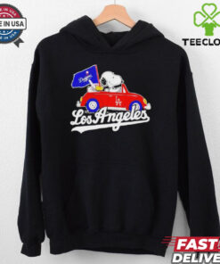 Official Los Angeles Dodgers Peanuts Drive a Car T shirt