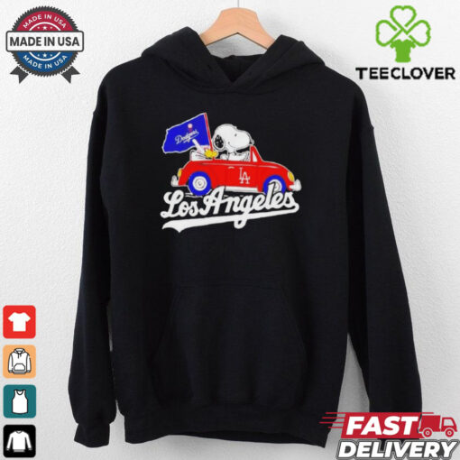 Official Los Angeles Dodgers Peanuts Drive a Car T hoodie, sweater, longsleeve, shirt v-neck, t-shirt