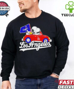 Official Los Angeles Dodgers Peanuts Drive a Car T hoodie, sweater, longsleeve, shirt v-neck, t-shirt