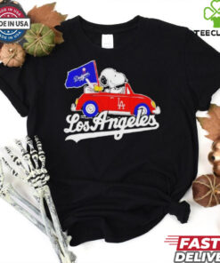 Official Los Angeles Dodgers Peanuts Drive a Car T hoodie, sweater, longsleeve, shirt v-neck, t-shirt