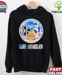 Official Los Angeles Dodgers, Rams, Lakers and Los Angeles Kings Los Angeles City Sports Logo Shirt