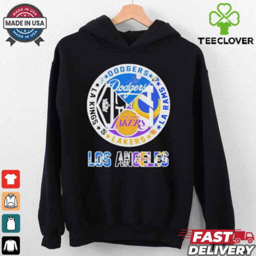 Official Los Angeles Dodgers, Rams, Lakers and Los Angeles Kings Los Angeles City Sports Logo Shirt