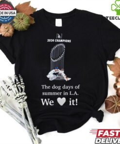 Official Los Angeles Dodgers Shohei Ohtani, Decoy MLB 2024 Champions The dog days of summer in L.A. We Love It t shirt