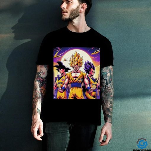 Official Los Angeles Lakers Dragon Ball Goku And Vegeta Super Saiyan Form Akira Toriyama Shirt