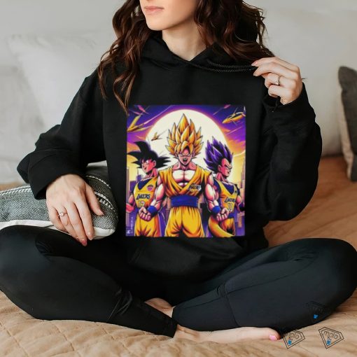 Official Los Angeles Lakers Dragon Ball Goku And Vegeta Super Saiyan Form Akira Toriyama Shirt