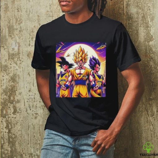 Official Los Angeles Lakers Dragon Ball Goku And Vegeta Super Saiyan Form Akira Toriyama Shirt