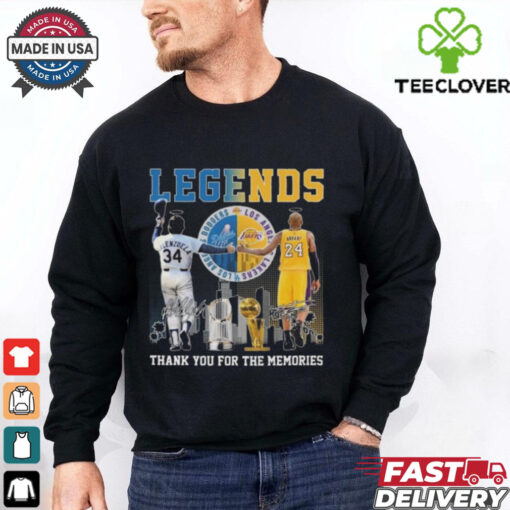 Official Los Angeles Lakers Kobe Bryant LA Dodgers Fernando Valenzuela The Legends Signatures Shirt