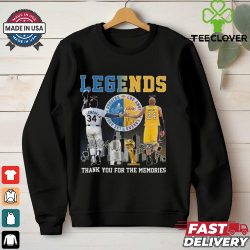 Official Los Angeles Lakers Kobe Bryant LA Dodgers Fernando Valenzuela The Legends Signatures Shirt