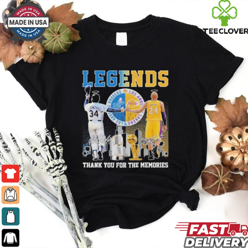 Official Los Angeles Lakers Kobe Bryant LA Dodgers Fernando Valenzuela The Legends T Shirt Official Los Angeles Lakers Kobe Bryant LA Dodgers Fernando Valenzuela The Legends T Shirt