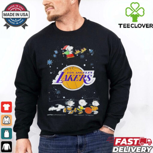 Official Los Angeles Lakers Snoopy Basketball Playtime Christmas Night Shirt