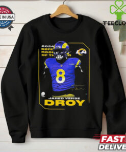 Official Los Angeles Rams 2024 NFL Jared Verse DROY Defensive Rookie of the Year Signature t shirt