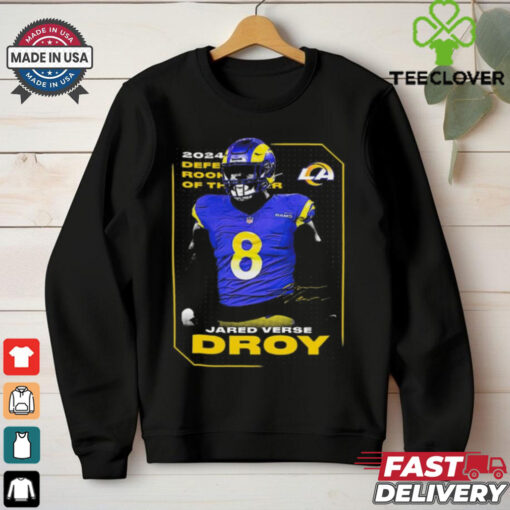 Official Los Angeles Rams 2024 NFL Jared Verse DROY Defensive Rookie of the Year Signature t shirt