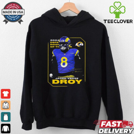 Official Los Angeles Rams 2024 NFL Jared Verse DROY Defensive Rookie of the Year Signature t shirt