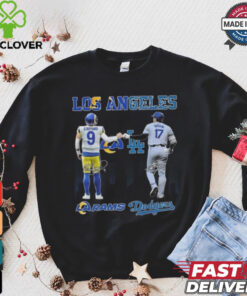 Official Los Angeles Rams Los Angeles Dodgers The Rivals In The City 2024 Signatures Shirt