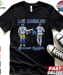 Official Los Angeles Rams Los Angeles Dodgers The Rivals In The City 2024 Signatures Shirt