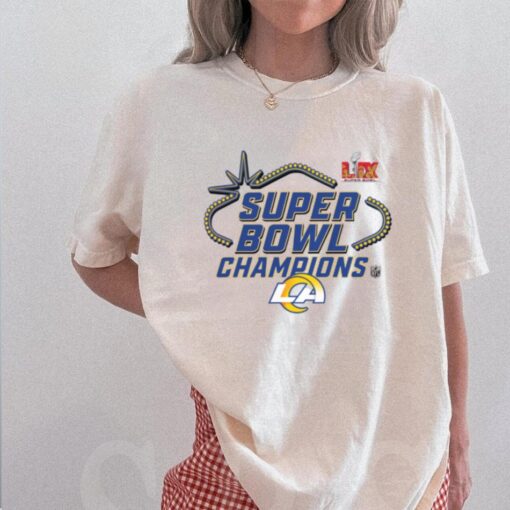 Official Los Angeles Rams Super Bowl LIX Champions Locker Room Logo Tee