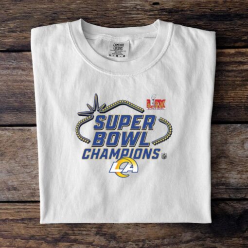 Official Los Angeles Rams Super Bowl LIX Champions Locker Room Logo Tee