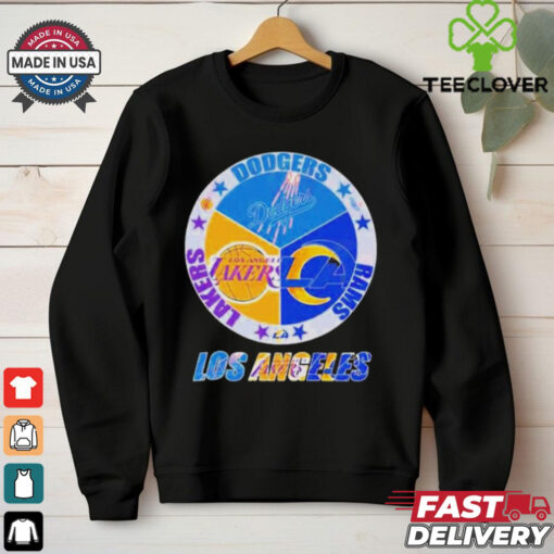 Official Los Angeles Team Sport Los Angeles Dodgers Los Angeles Lakers And Los Angeles Rams 2024 Shirt