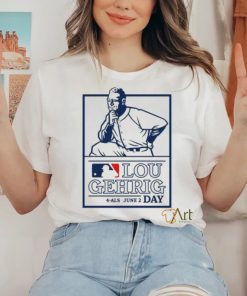 Official Lou Gehrig Day 4als June 2 Day MLB Logo T Shirt