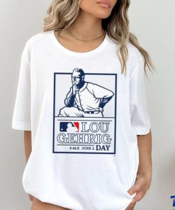 Official Lou Gehrig Day 4als June 2 Day MLB Logo T Shirt