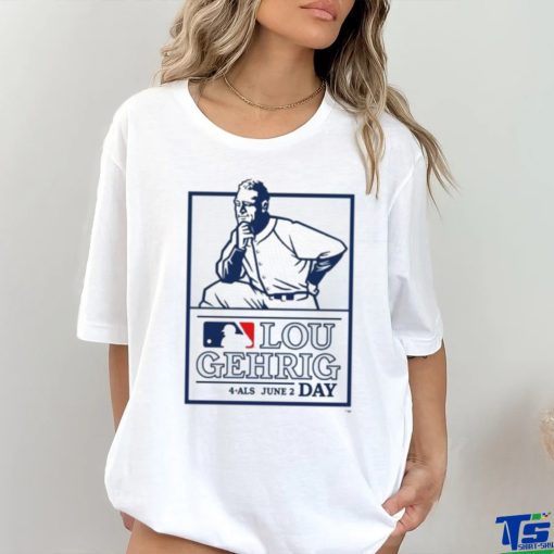 Official Lou Gehrig Day 4als June 2 Day MLB Logo T Shirt