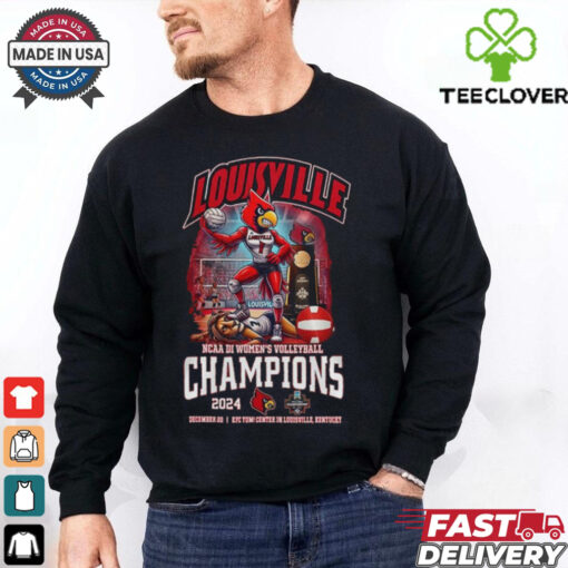 Official Louisville Cardinals NCAA D1 Women’s Volleyball Champs 2024 Mascot Shirt