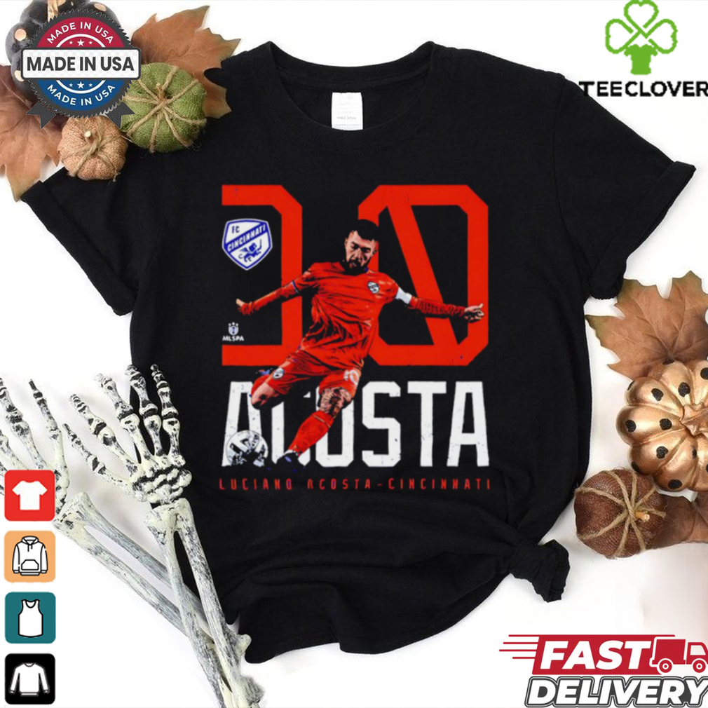 Official Luciano Acosta FC Cincinnati Bold Number cartoon shirt Official Luciano Acosta FC Cincinnati Bold Number cartoon shirt