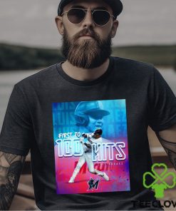 Official Luis Arraez Miami Marlins First 100 Hits Long Sleeves T Shirt