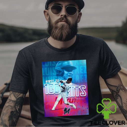 Official Luis Arraez Miami Marlins First 100 Hits Long Sleeves T Shirt
