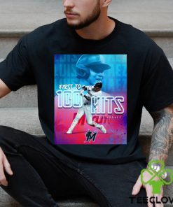 Official Luis Arraez Miami Marlins First 100 Hits Long Sleeves T Shirt