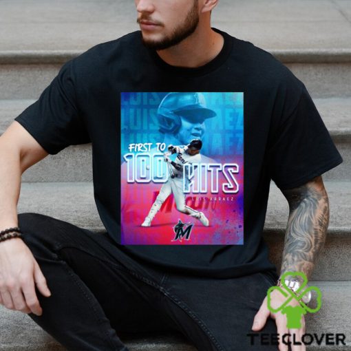 Official Luis Arraez Miami Marlins First 100 Hits Long Sleeves T Shirt