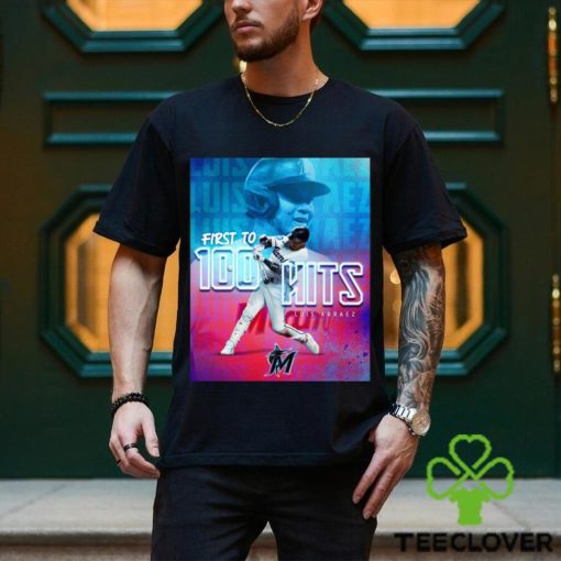 Official Luis Arraez Miami Marlins First 100 Hits Long Sleeves T Shirt