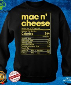 Official Mac and Cheese Nutrition Funny Thanksgiving Mac N Cheese T Shirt