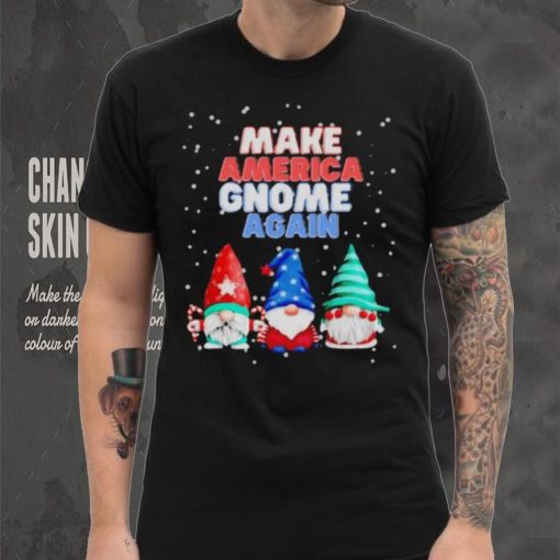 Official Make America gnome again funny snowy Christmas T shirt