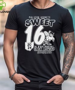 Official Malvern Hornets Sweet 16 2024 DIV III Boys Basketball District Champions Undefeated T Shirt