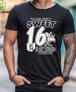 Official Malvern Hornets Sweet 16 2024 DIV III Boys Basketball District Champions Undefeated T Shirt