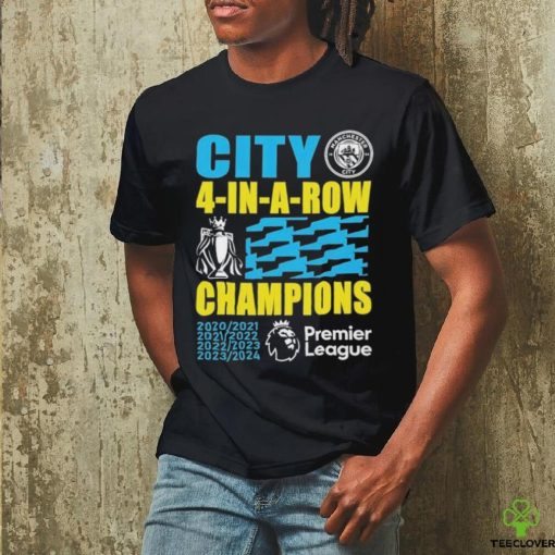 Official Manchester City 2024 Premier League Champions Four Years In A Row Unisex T Shirt