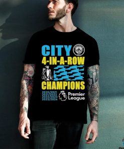 Official Manchester City 2024 Premier League Champions Four Years In A Row Unisex T Shirt