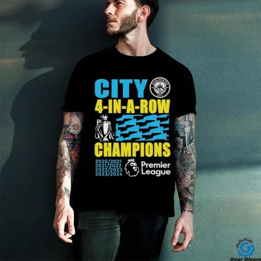 Official Manchester City 2024 Premier League Champions Four Years In A Row Unisex T Shirt