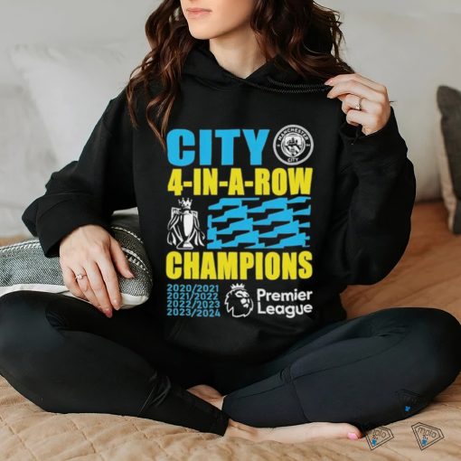 Official Manchester City 2024 Premier League Champions Four Years In A Row Unisex T Shirt