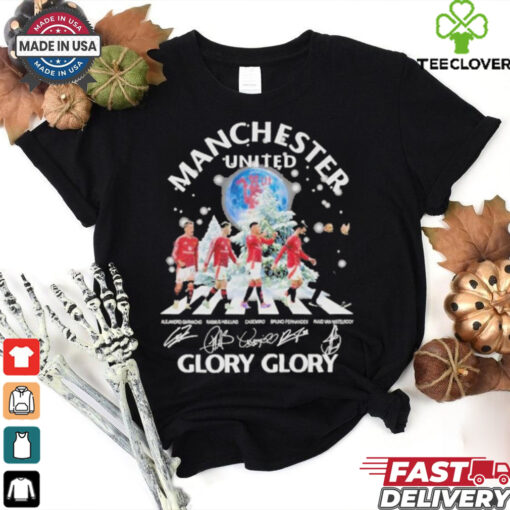 Official Manchester United Glory Glory Merry Christmas 2024 Signatures Shirt