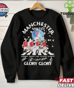 Official Manchester United Glory Glory Merry Christmas 2024 Signatures Shirt