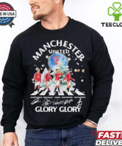 Official Manchester United Glory Glory Merry Christmas 2024 Signatures Shirt